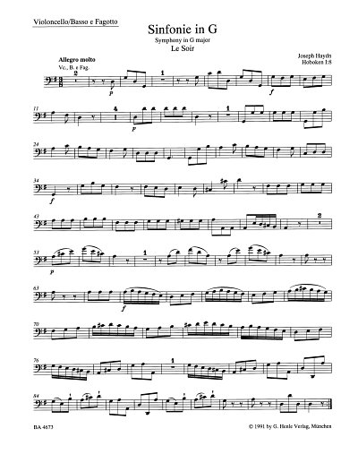 J. Haydn: Sinfonie Nr. 8 G-Dur Hob. I:8, Sinfo (VcKb)