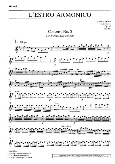 A. Vivaldi: L'Estro Armonico op. 3/3 RV 310