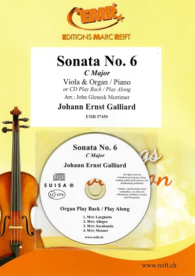 J.E. Galliard: Sonata No. 6, VaKlv/Org (+CD)