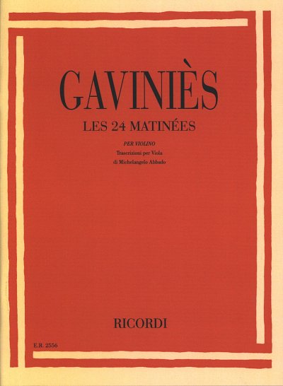 P. Gaviniès: 24 Matinees Per Violino, Va (Part.)