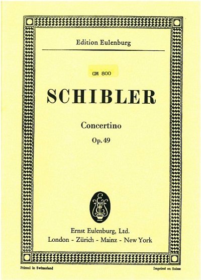 A. Schibler: Concertino für Klarinette op. 49