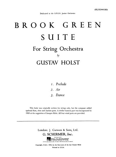 G. Holst: Brook Green Suite, Stro (Part.)