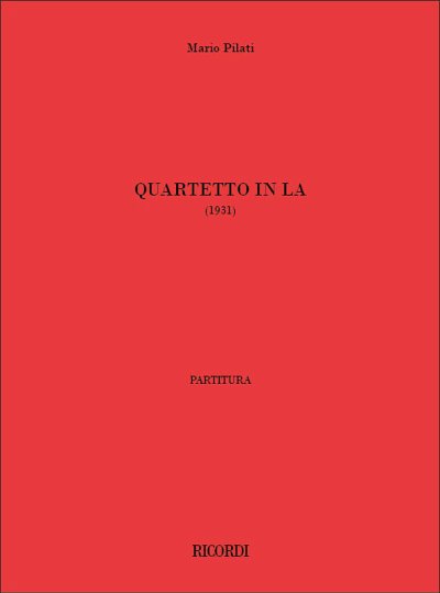 Quartetto In La, 2VlVaVc (Part.)