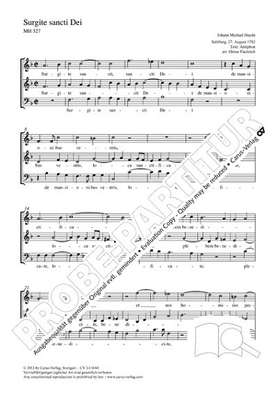 M. Haydn et al.: Surgite sancti F-Dur MH 327 (1782)