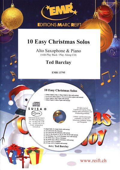 T. Barclay: 10 Easy Christmas Solos, ASaxKlav (+CD)