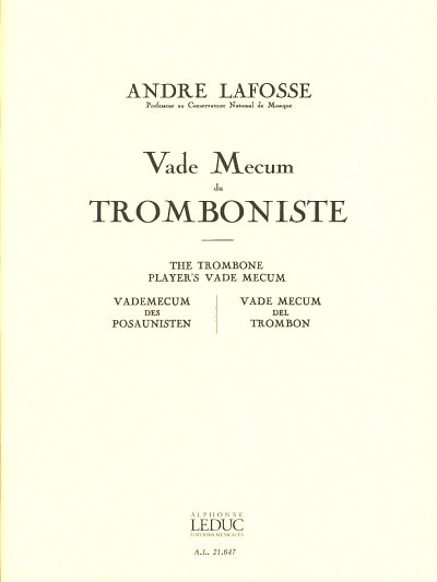 A. Lafosse: Vade Mecum du Tromboniste, Pos