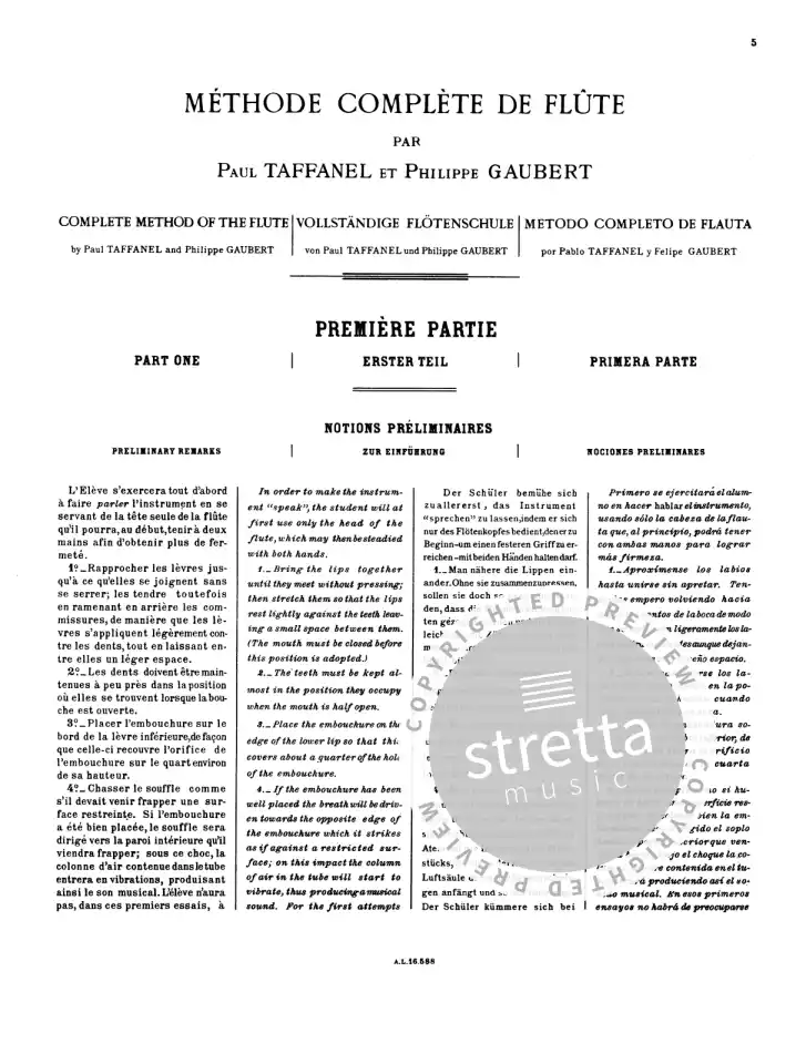 P. Taffanel: Méthode Complète de Flûte 1, Fl (1)