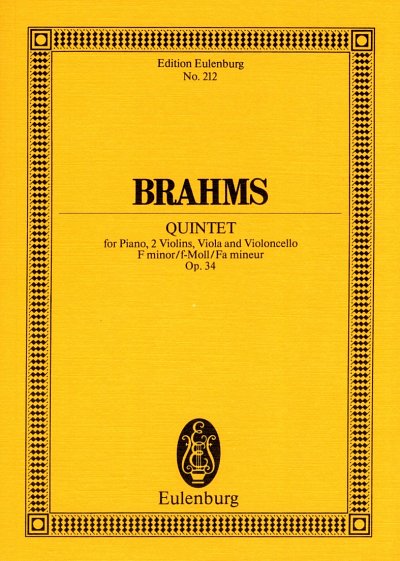 J. Brahms: Klavierquintett  f-Moll op. 34, Klavquint (Stp)
