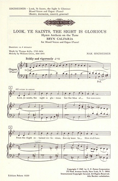 Sinzheimer Max: Hymn Anthem On The Tune Bryn Calfaria