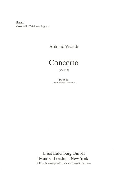 A. Vivaldi: Concerto Grosso C-Dur Op 47/2 - 2 Fl Str Praecla