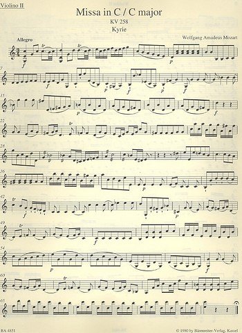 W.A. Mozart: Missa C-Dur KV 258