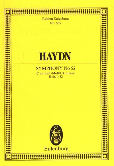 J. Haydn: Sinfonie 52 C-Moll Hob 1/52 Eulenburg Studienparti