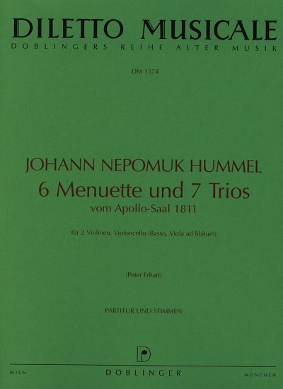 J.N. Hummel: 6 Menuette und Trios vom Apollos, 2VlVc (Part.)