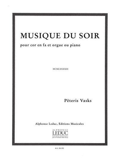 Pêteris Vasks: Musique du Soir (Part.)
