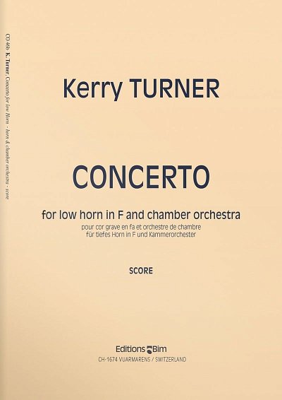 K. Turner: Concerto for Low Horn in F and C, HrnKamo (Part.)