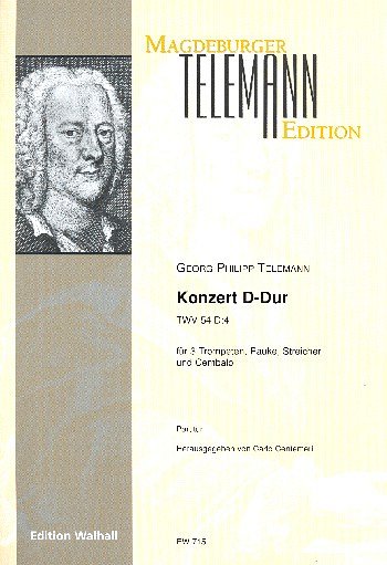G.P. Telemann: Konzert D-Dur TWV 54D:4, 3TrpPkStrCem (Part.)