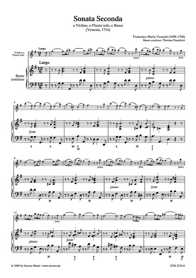 DL: F.M. Veracini: Sonata Seconda a Violino, o Flauto solo, 