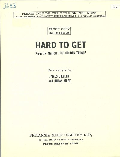 James Gilbert, Julian More: Hard To Get (from 'The Golden Touch')