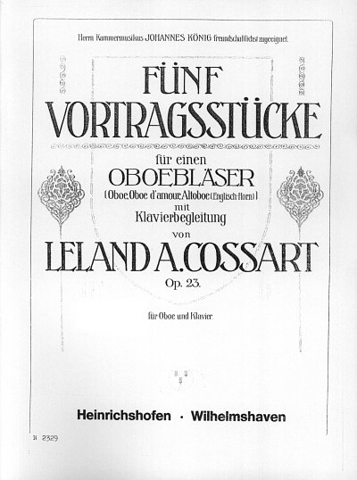 Cossart Leland A.: 5 Vortragsstuecke Op 23