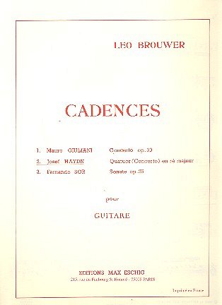 J. Haydn: Cadence Quatuor Re Guitare Par Brouwer  (Part.)