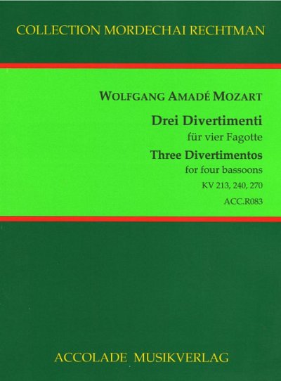 W.A. Mozart: Drei Divertimenti, 4Fag (Pa+St)
