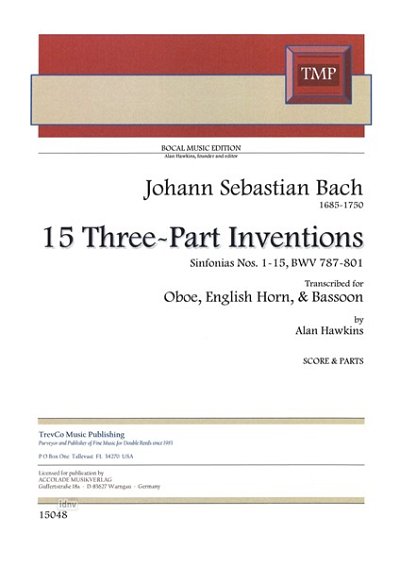 J.S. Bach: 15 Dreistimmige Inventionen, 3Hbls