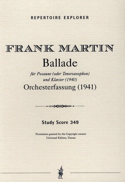 F. Martin: Ballade für Posaune (Tenorsaxophon, PosOrch (Stp)
