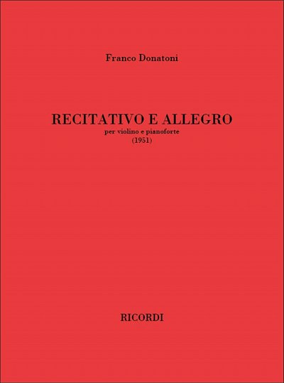 F. Donatoni: Recitativo e allegro