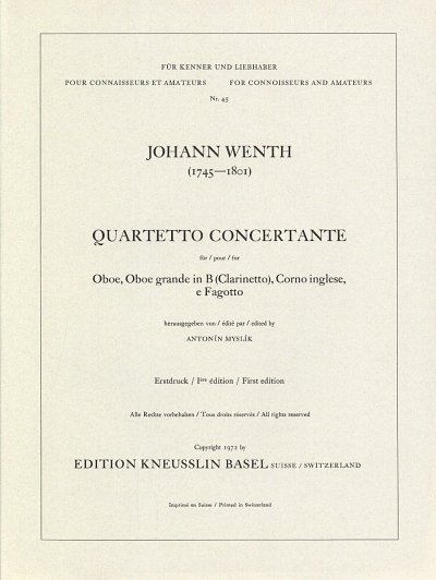 Wenth, Johann: Quartetto concertante