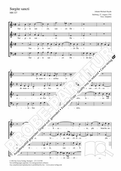M. Haydn: Surgite sancti F-Dur, GCh4 (Part.)