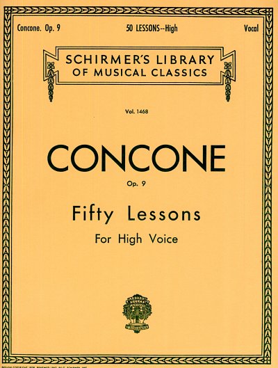 G. Concone: 50 Lessons for High Voice Op. 9, GesHKlav