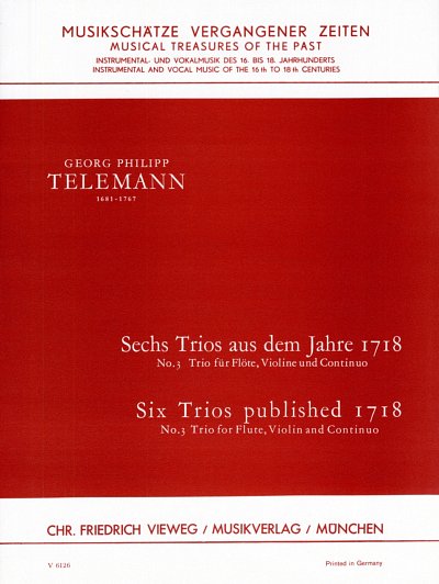 G.P. Telemann: Sechs Trios aus dem Jahre 1718 - Nr. 3 D-Dur