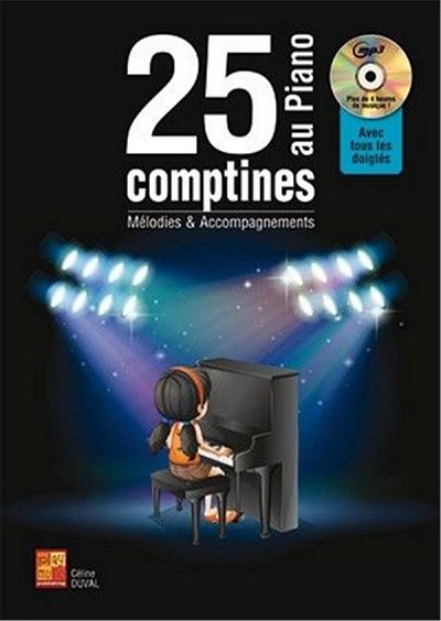 C. Duval: 25 comptines au piano, Klav (+CD)