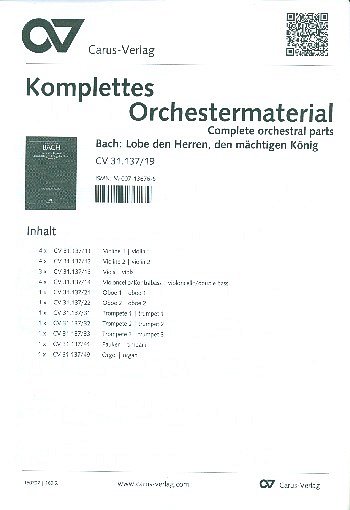J.S. Bach: Lobe den Herren, den mächti, 4GesGchOrch (Stsatz)