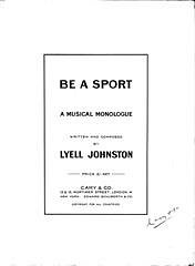 DL: L. Johnston: Be A Sport, GesKlav