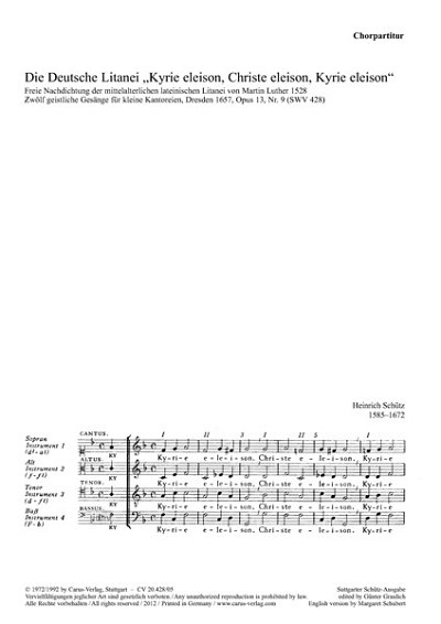 DL: H. Schütz: Kyrie eleison F-Dur SWV 428 (1657), Ch (Chpa)