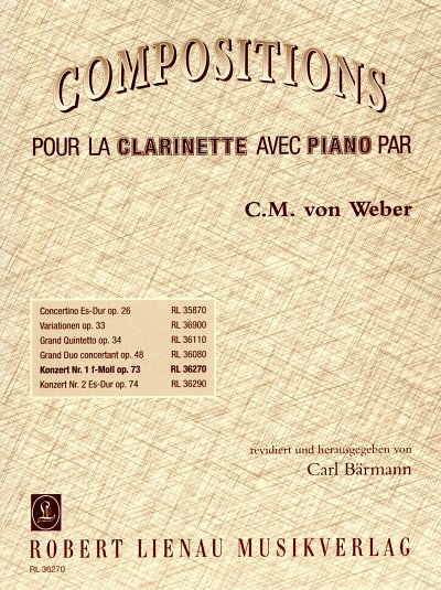 C.M. von Weber: Konzert 1 F-Moll Op 73 - Klar Orch