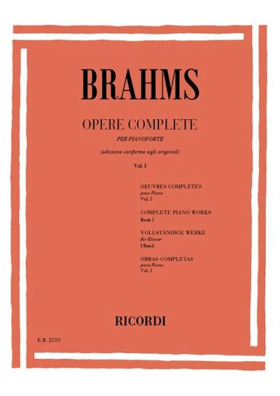 J. Brahms: Opere Complete Per Pianoforte
