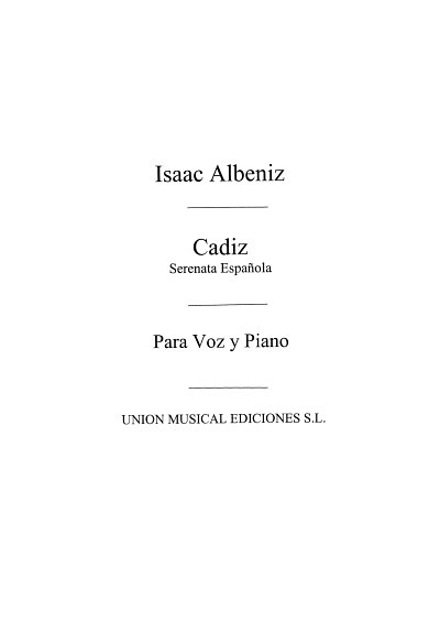 I. Albéniz: Cadiz From Suite Espanola, GesKlav