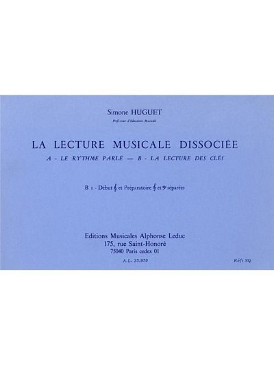 Lecture Musicale Dissociee B-Lect Cles B1, Ges (Bu)