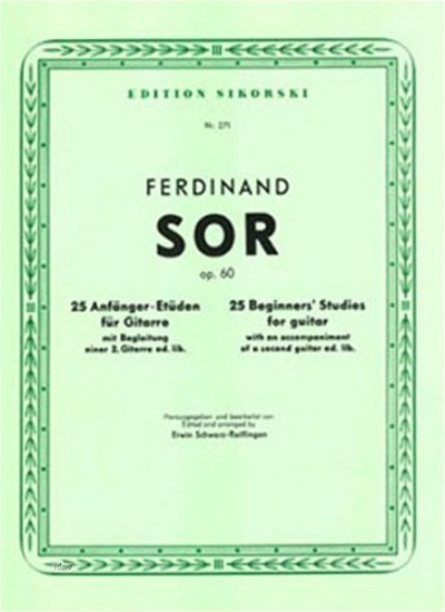 F. Sor: 25 Anfänger-Etüden für Gitarre op. 60