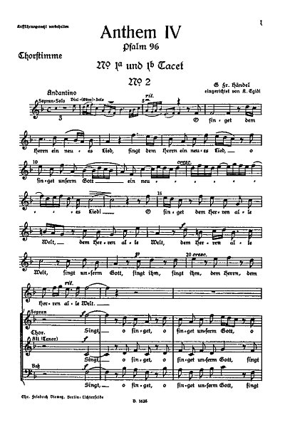 G.F. Handel: Anthem 4 Psalm 96
