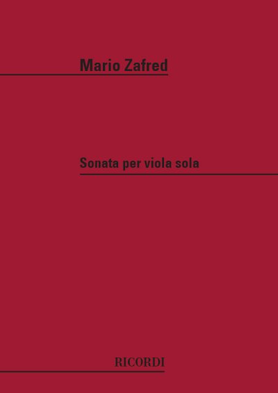 M. Zafred: Sonata Per Viola Sola