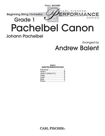 J. Pachelbel: Pachelbel Canon, Stro (Part.)
