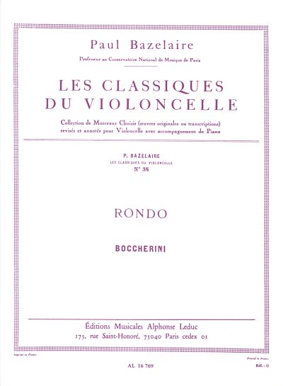 L. Boccherini: Rondo' C Major After Strin, VcKlav (KlavpaSt)