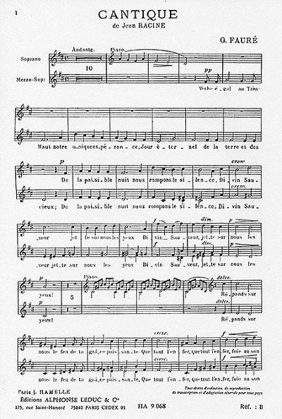 G. Fauré: Cantique De Jean Racine Op.11 in D Major