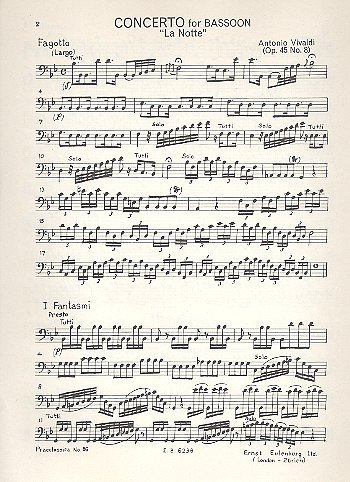 A. Vivaldi: Concerto B-Dur Op 45/8 Rv 501 Pv 401 F 8/1 - Fag