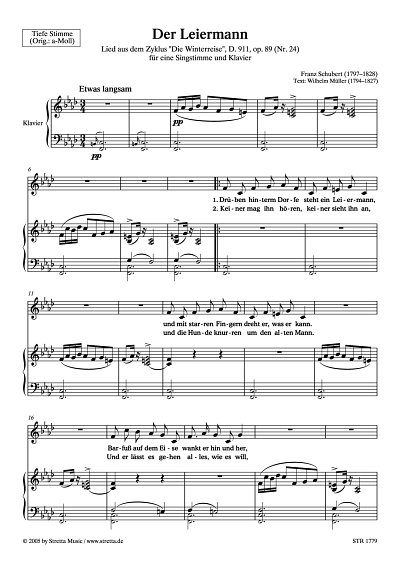 DL: F. Schubert: Der Leiermann Lied, aus 