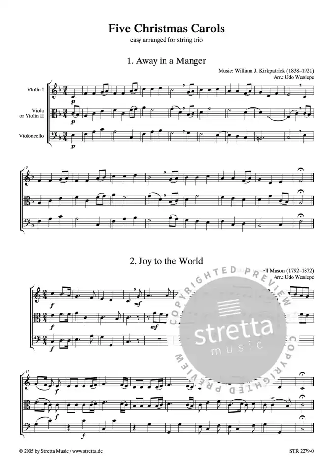 DL: Five Christmas Carols easy arranged for string trio (0)