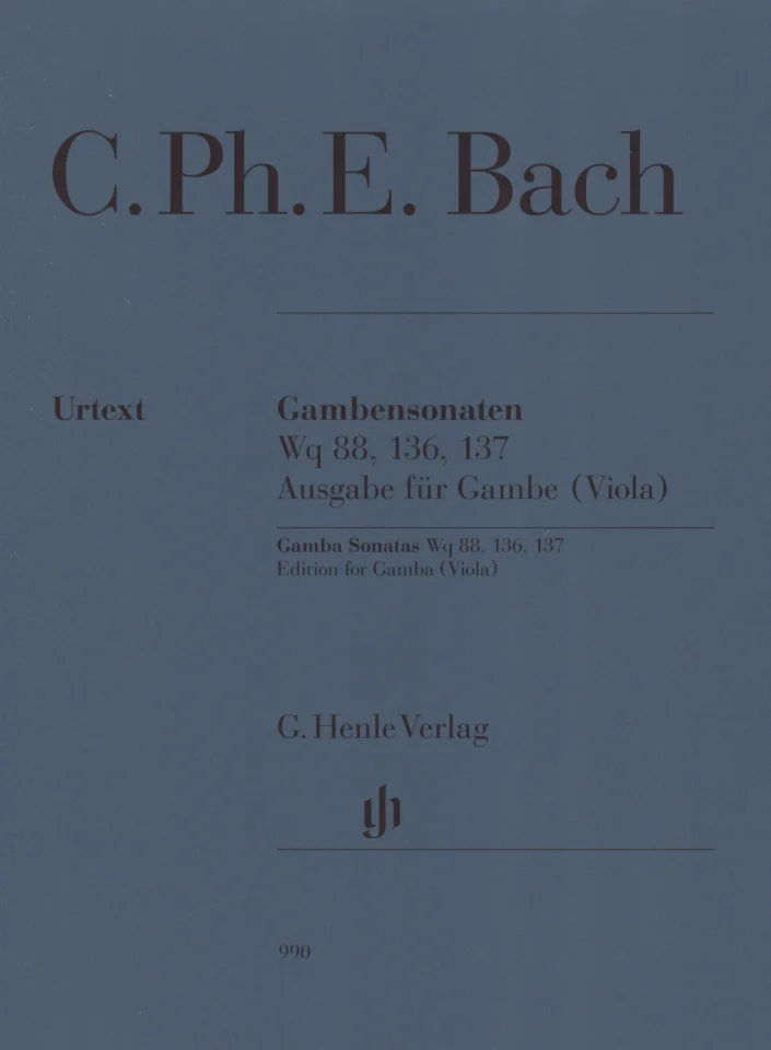 C.P.E. Bach: Gambensonaten WQ 88, 136, 137  (KASt) (0)
